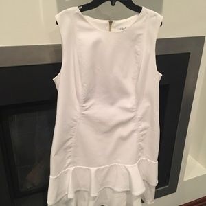 Calvin Klein White Size 14 Dress w/bk gold zipper